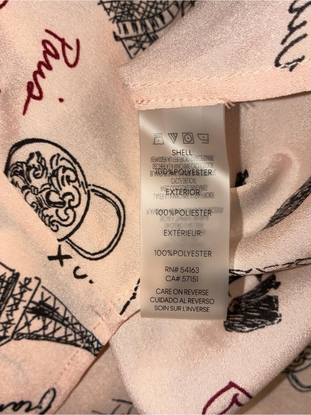 Karl Lagerfeld Pink Paris Theme Print Button-Up Shirt - Picture 10 of 11